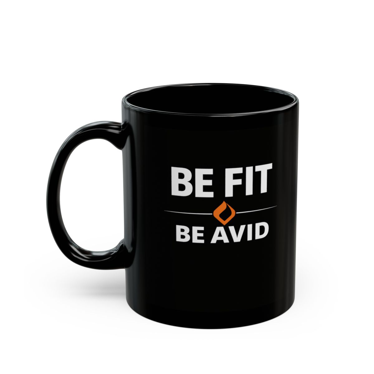 Be Fit Be Avid Black Mug