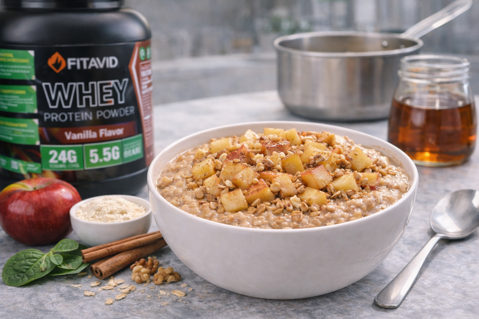 Apple Cinnamon Protein Oats