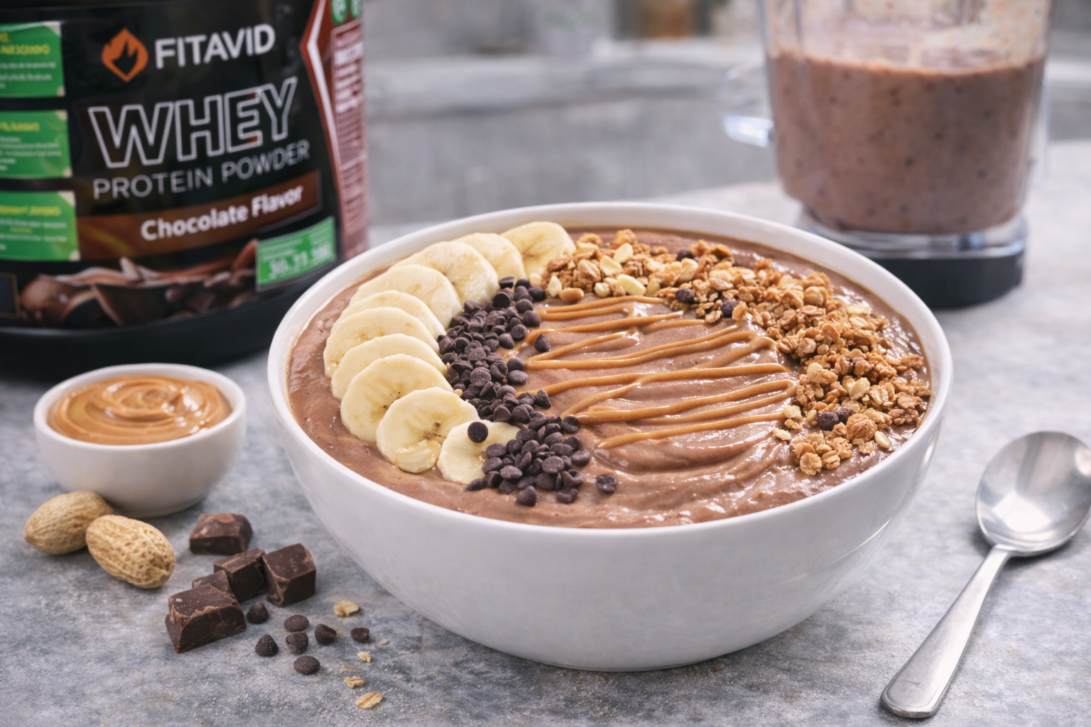 Chocolate Peanut Butter Smoothie Bowl