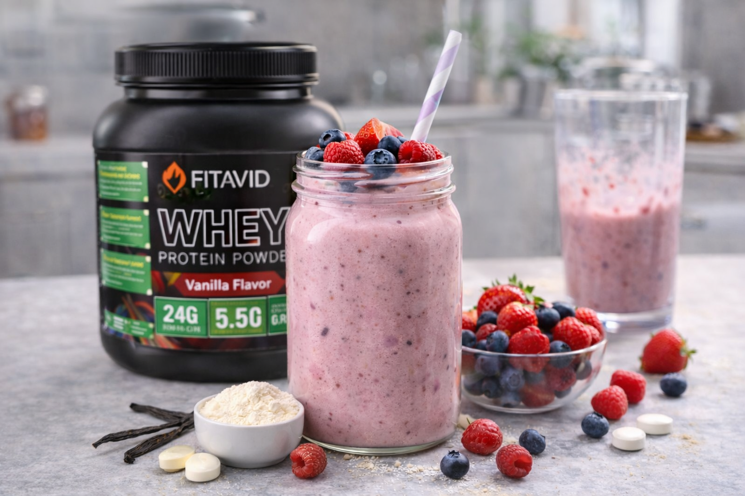 Vanilla Berry Protein Shake